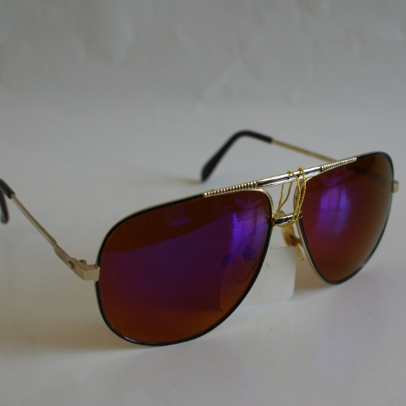 NWT TruVintage 90's Double Bridge Classic Aviator w/Rainbow mirror Sunglasses - Picture 3 of 5